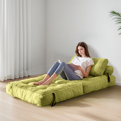 corduroy bean bag folding sofa#color_green