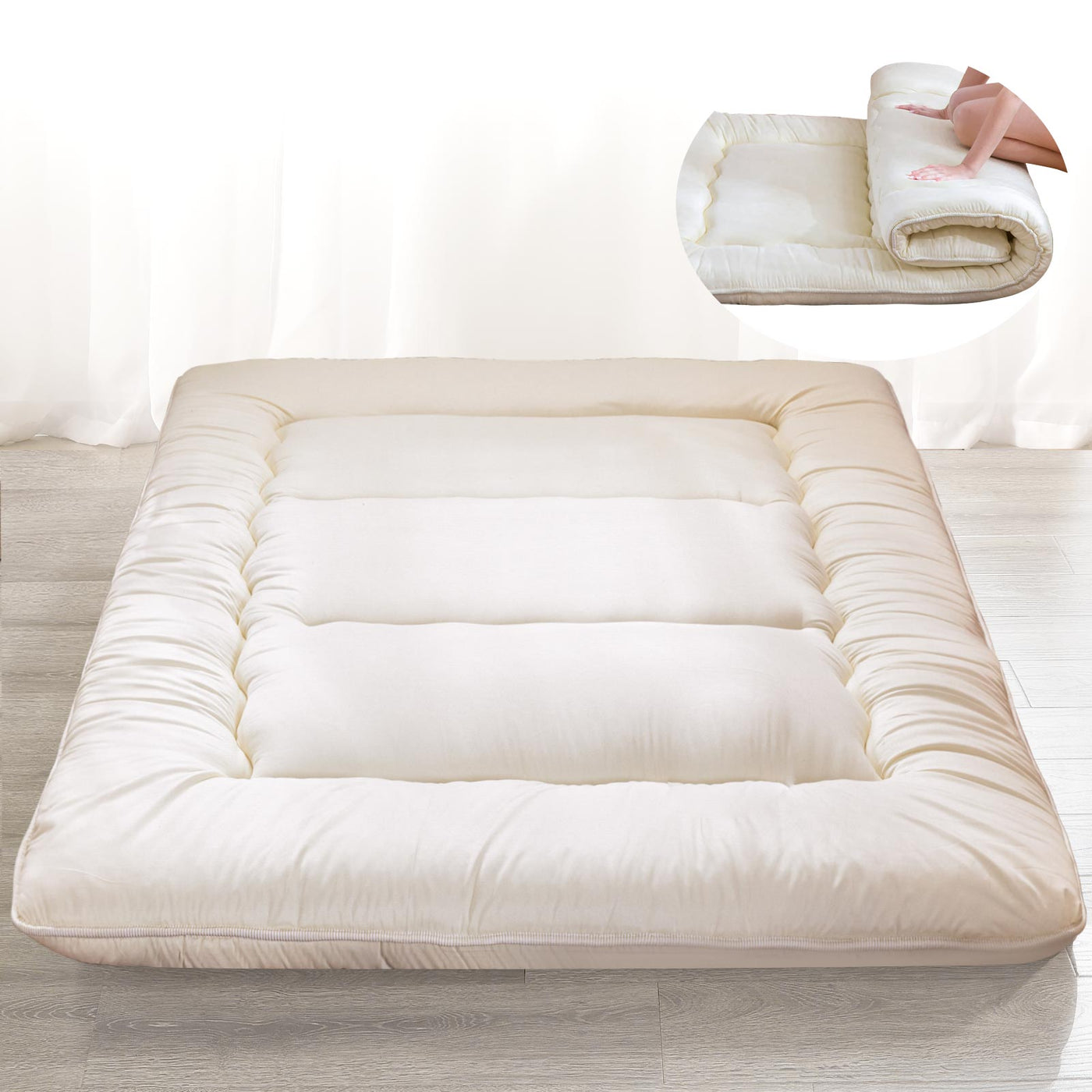 MAXYOYO Suitable For Living Room Futon Matrress, Off White