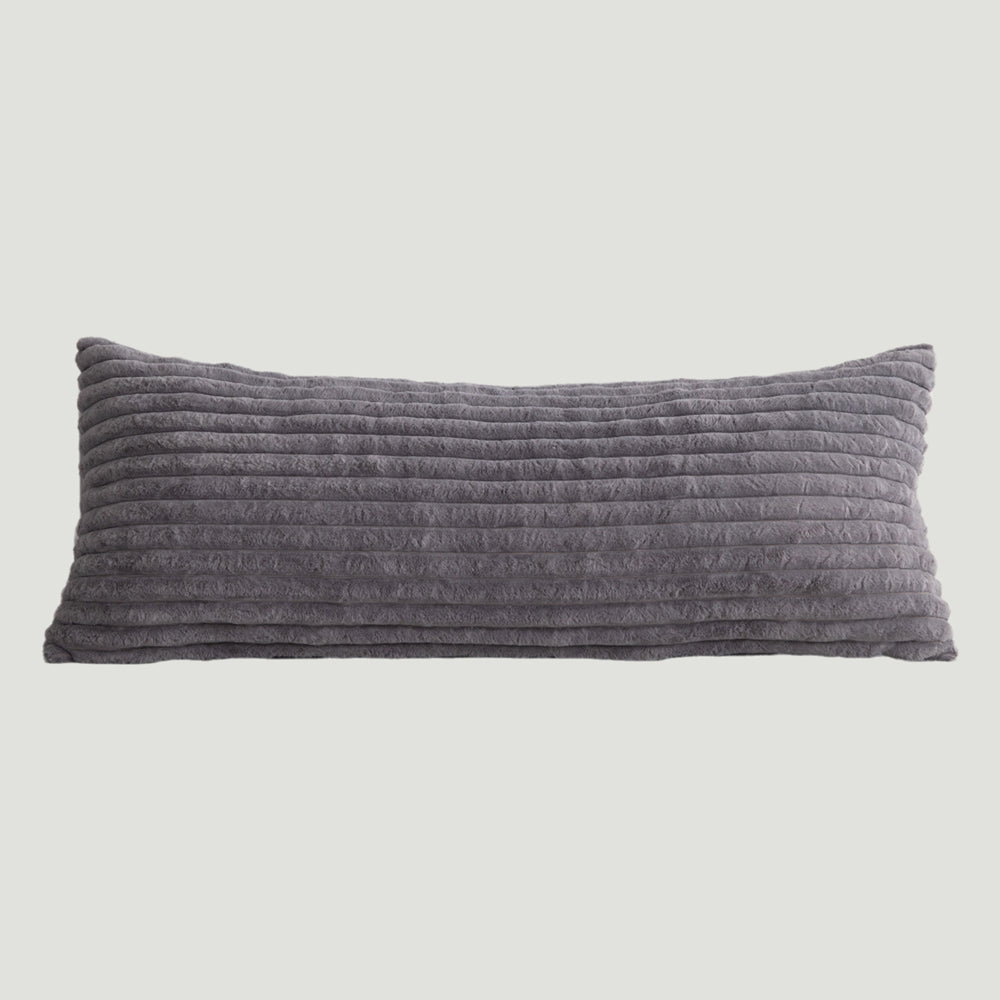 MAXYOYO Body Pillow, Ultra Striped Faux Fur Full Large Body Pillows Insert for Adults (20x54 inch, Grey)