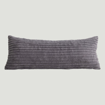 MAXYOYO Body Pillow, Ultra Striped Faux Fur Full Large Body Pillows Insert for Adults (20x54 inch, Grey)