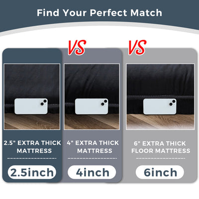 MAXYOYO 6" Extra Thick Japanese Classic Floor Futon Mattress, Black