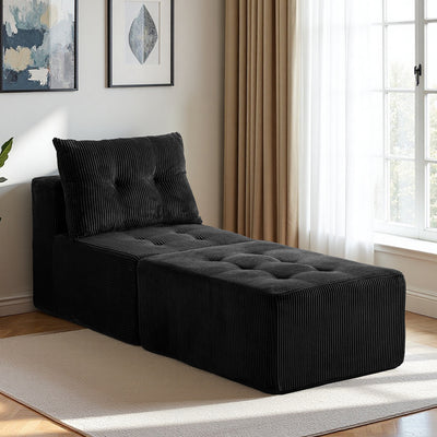 Modular Sectional Chaise Lounge #color_black