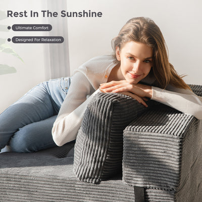 MAXYOYO Folding Sofa Bed, Convertible Sofa Bed with High-Density Support Foam for Living Room Bedroom, Dark Grey