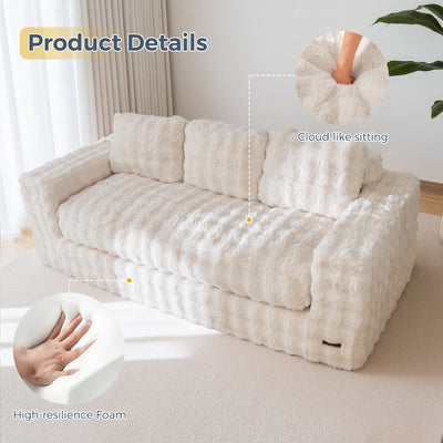 MAXYOYO 3-Seater Bubbled Bean Bag Chair – Tufted Boneless Couch for Living Room, No Assembly