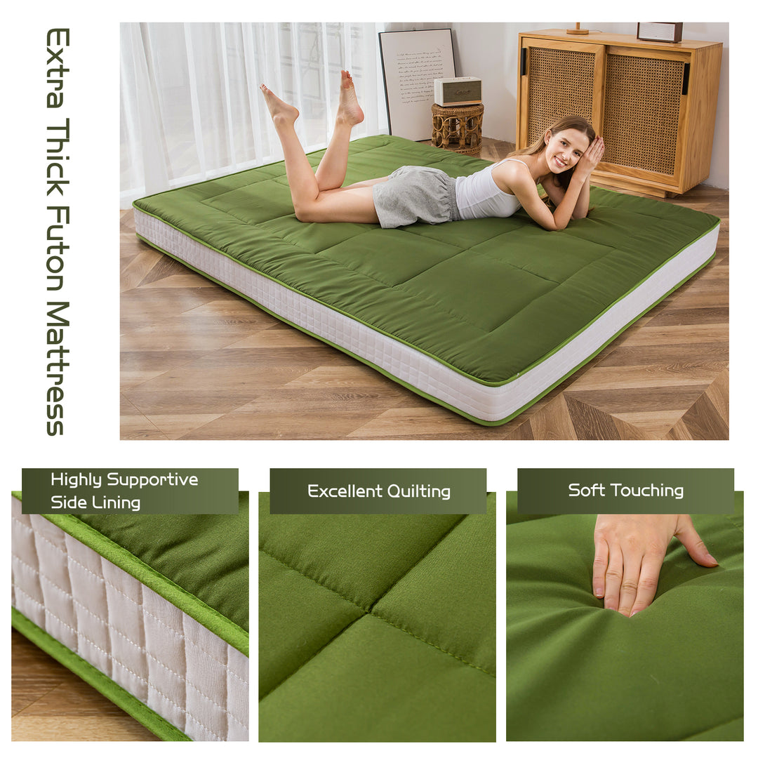 MAXYOYO Portable Foldable Futon Mattress, Hypoallergenic Fabric And High-Density Foam Mattress Pad With Handle And Zipper For Outdoor Indoor Camping