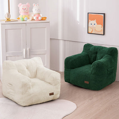 MAXYOYO Kids Sherpa Bean Bag Chair, Teddy Lazy Sofa for Girls and Boys,  Green