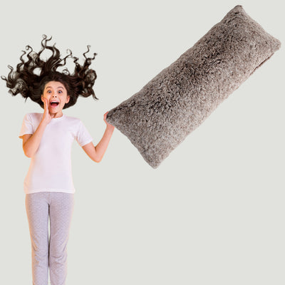 MAXYOYO Body Pillow, Ultra Luxury Faux Fur Body Pillow with Memory Foam & Washable Cover, (20x54 inch, Coffee)