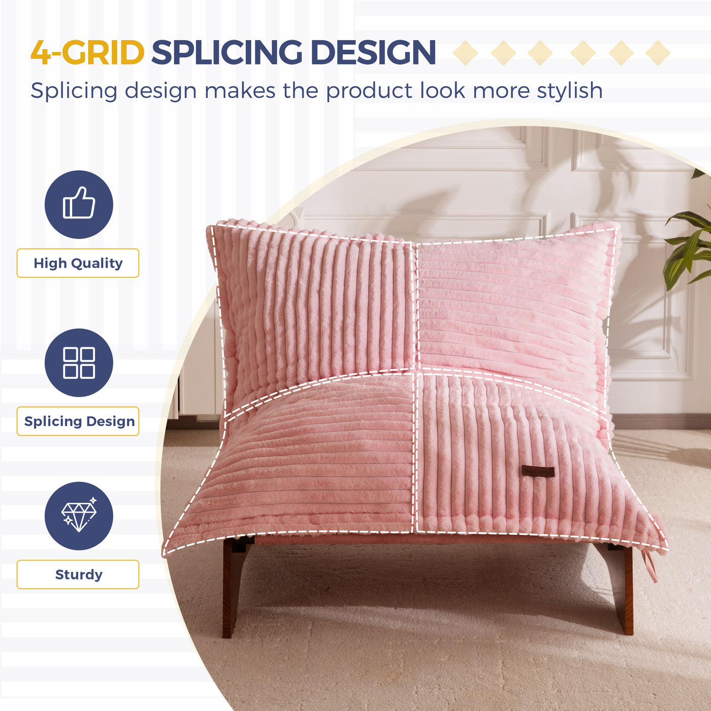 MAXYOYO Adjustable Living Room Chair, 3-Position Bean Bag Chair with Removable Cover, Upholstered Accent Chair with Frame, Soft Reclining Lounge for Bedroom, Apartment, Office