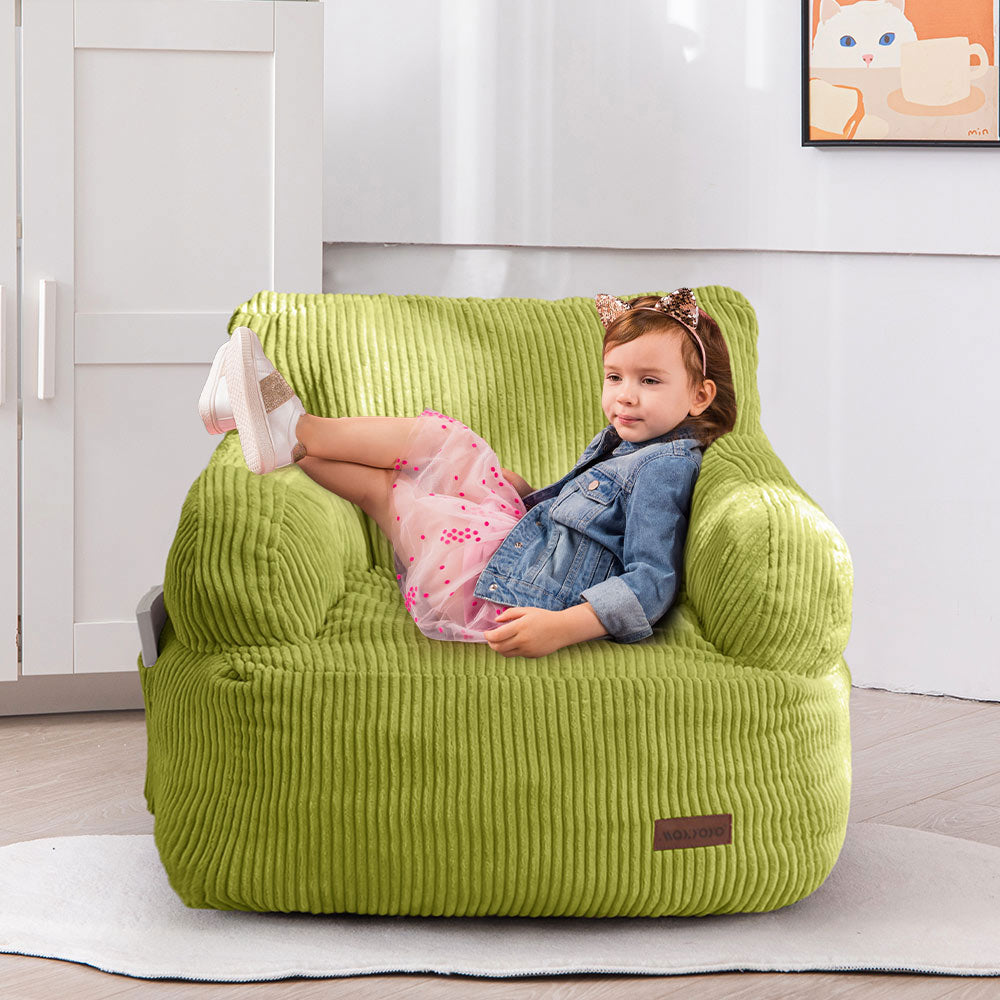 MAXYOYO Kids Bean Bag Chair, Stuffed Toddler Bean Bag Sofa with Filler Bean Bag Chair for Boys and Girls, Green