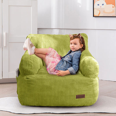 MAXYOYO Kids Bean Bag Chair, Stuffed Toddler Bean Bag Sofa with Filler Bean Bag Chair for Boys and Girls, Green