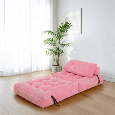 corduroy bean bag folding sofa#color_pink