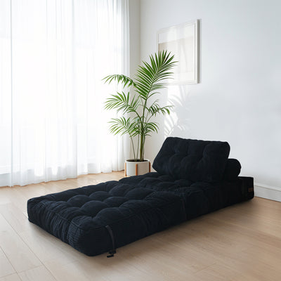 corduroy bean bag folding sofa#color_dark-grey