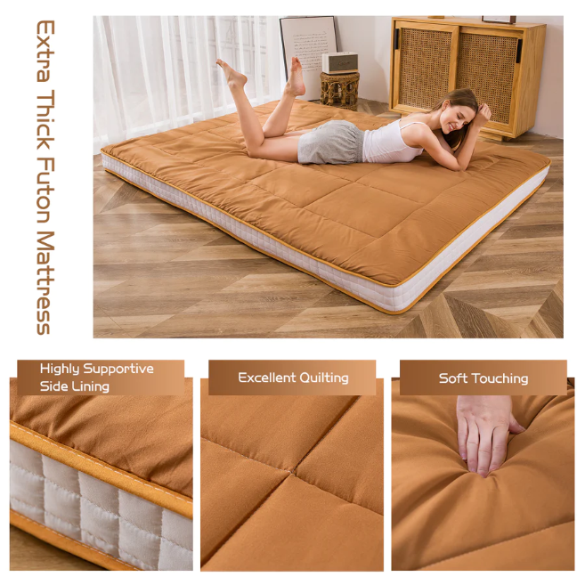 futon mattress#color_light-brown