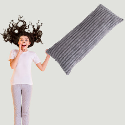 MAXYOYO Body Pillow, Ultra Striped Faux Fur Full Large Body Pillows Insert for Adults (20x54 inch, Grey)