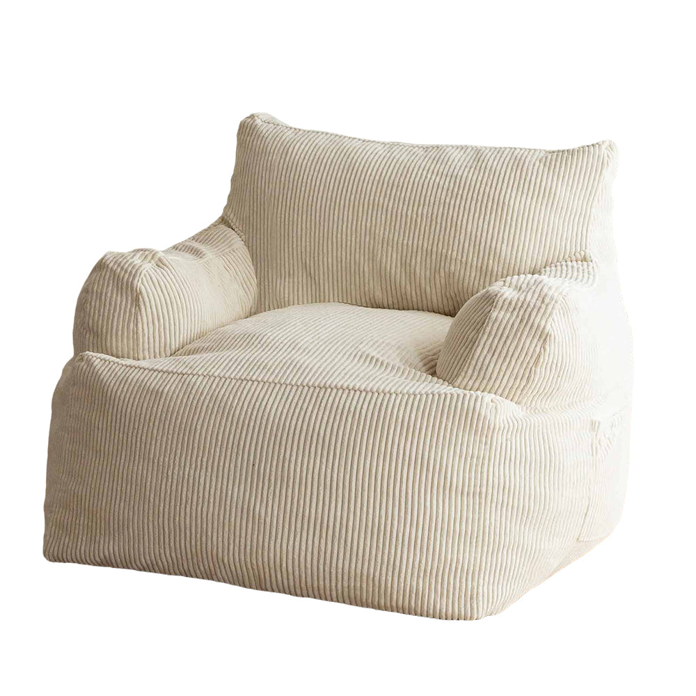 MAXYOYO Giant Bean Bag Chair, Stuffed Bean Bag Couch for Living Room, Beige