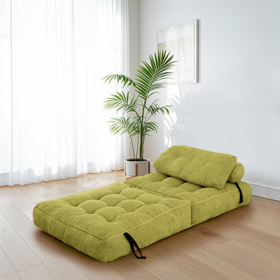 corduroy bean bag folding sofa#color_green