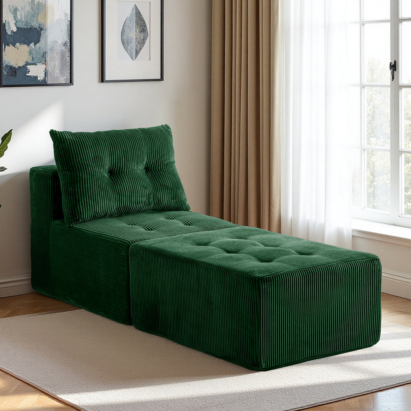 Modular Sectional Chaise Lounge #color_green