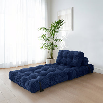 corduroy bean bag folding sofa#color_navy