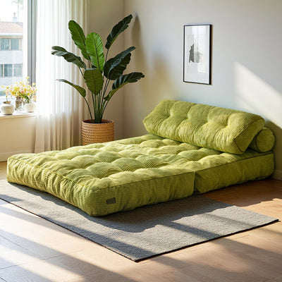 MAXYOYO Folding Sofa Bed, Convertible Sleeper Chair with Pilow Foldable Matress with Back Support(Double),Green