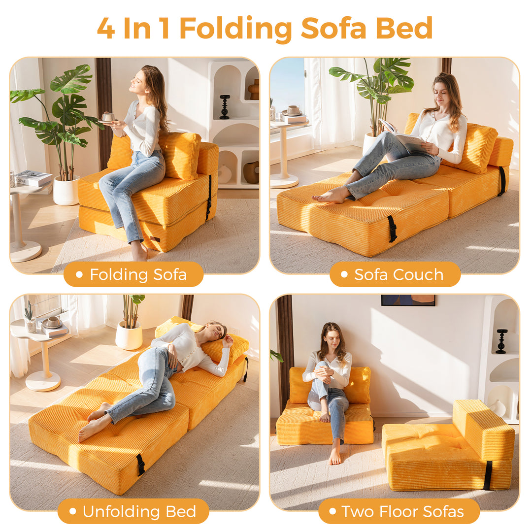 MAXYOYO Folding Sofa Bed, Convertible Sofa Bed with High-Density