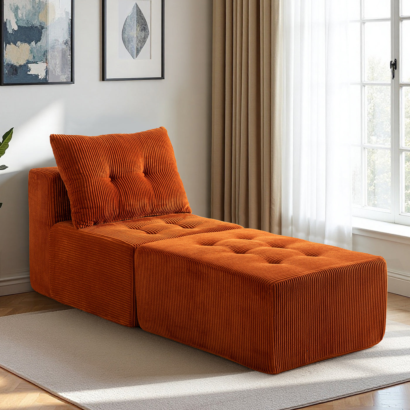 Modular Sectional Chaise Lounge #color_orange