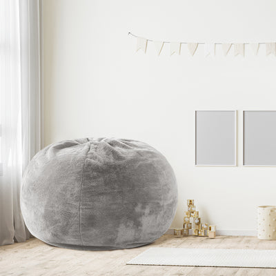 MAXYOYO 2-in-1 Kids Bean Bag with Floor Pillow Inside (Grey)