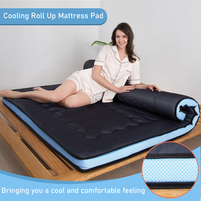 MAXYOYO Cooling Roll Up Floor Futon Mattresses, Black