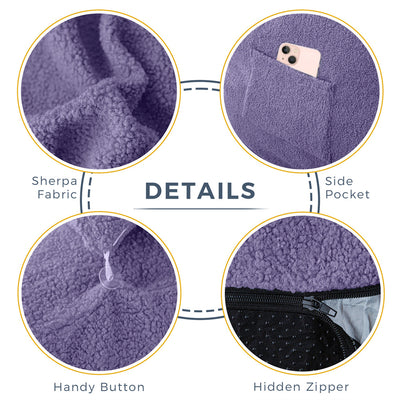 MAXYOYO Giant Bean Bag Chair with Pillow, Fuzzy Comfy Large Bean Bag Chair Couch for Reading and Gaming, Purple