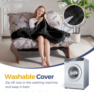 MAXYOYO Adjustable Living Room Chair, 3-Position Bean Bag Chair with Removable Cover, Upholstered Accent Chair with Frame, Soft Reclining Lounge for Bedroom, Apartment, Office