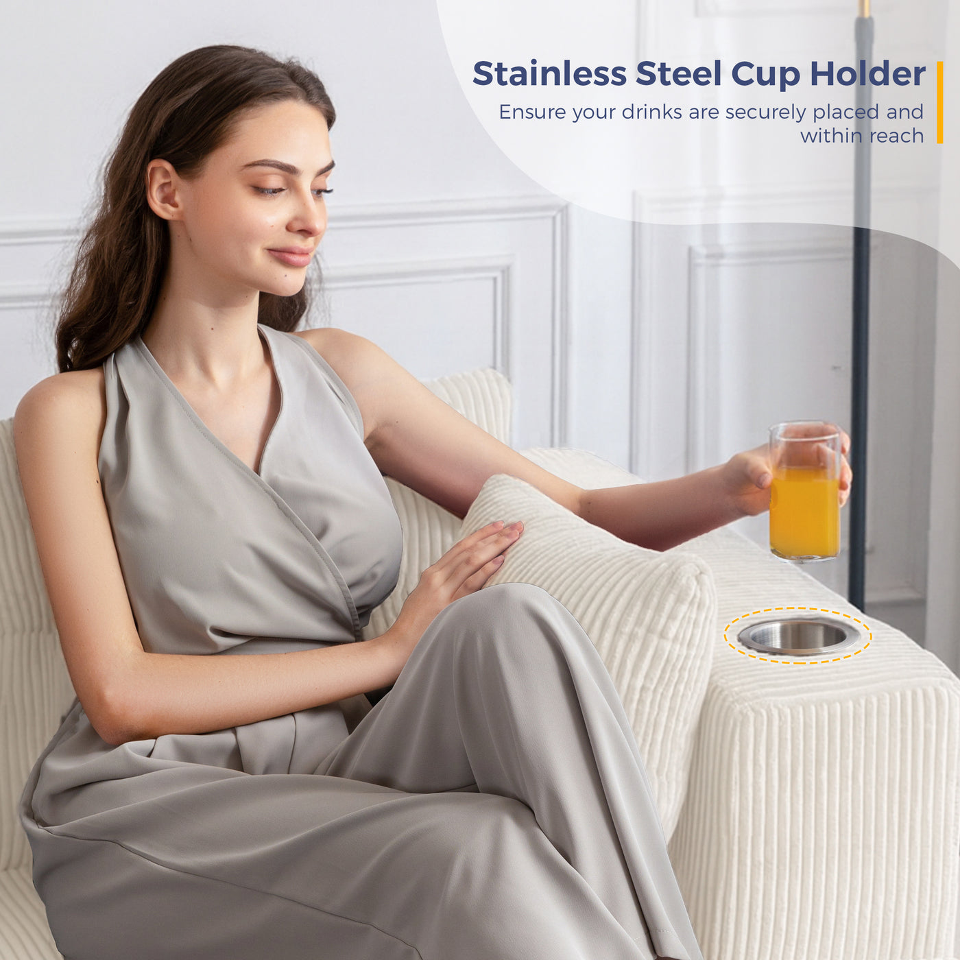 MAXYOYO Modular Sectional Sofa Couch, U Shaped Modern Cloud Couch with 2 Ottomans, Sofa in A Box, Tufted 6-Seat Boneless Sleeper Chair for Living Room, No Assembly Required, Beige