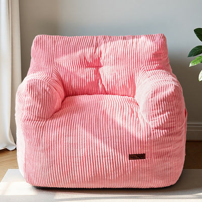 MAXYOYO Bean Bag Chair, Tufted Corduroy Bean Bag Couch Lazy Chair with Filler for Adult Teen, Pink