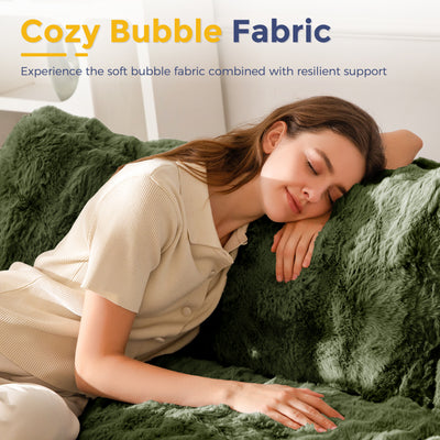 MAXYOYO 3 Seater Sofa for Living Room, Tufted Boneless Couch Bubbled Sofa Couch, Comfy Bean Bag Chair for Bedroom Apartment, No Assembly Needed