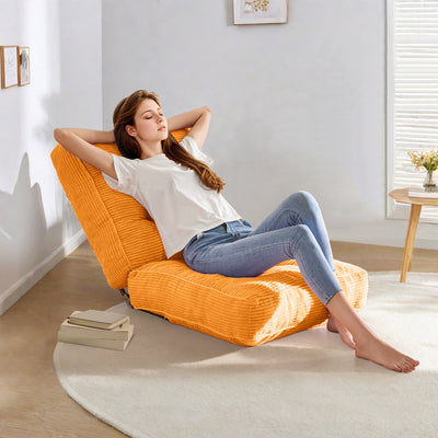 MAXYOYO Adjustable Floor Chair with Back Support, Gaming Chair Floor Meditation Chair, Orange