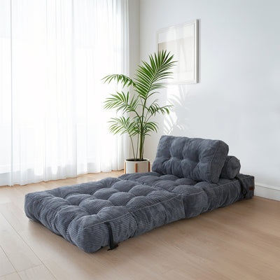 corduroy bean bag folding sofa#color_dark-grey