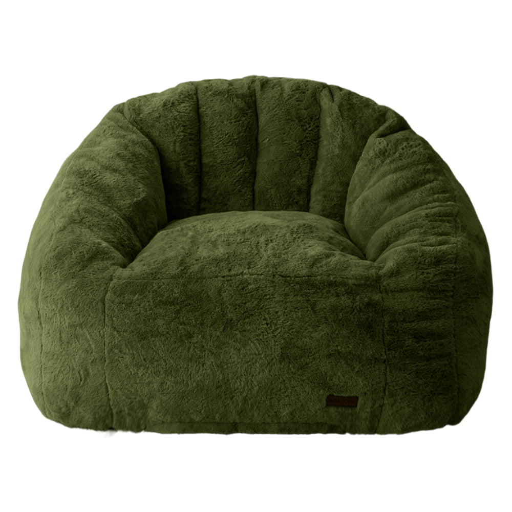 MAXYOYO Giant Bean Bag Chair - Faux Fur Oversized Shell Design for Reading (Green)