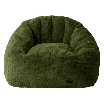MAXYOYO Giant Bean Bag Chair - Faux Fur Oversized Shell Design for Reading (Green)
