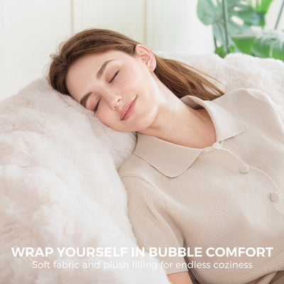 MAXYOYO Giant Bean Bag Chair for Adults, Faux Fur Shell-Shaped Floor Couch