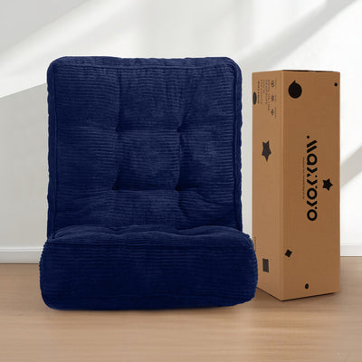 MAXYOYO Adjustable Floor Chair with Back Support, Gaming Chair Floor Meditation Chair, Navy