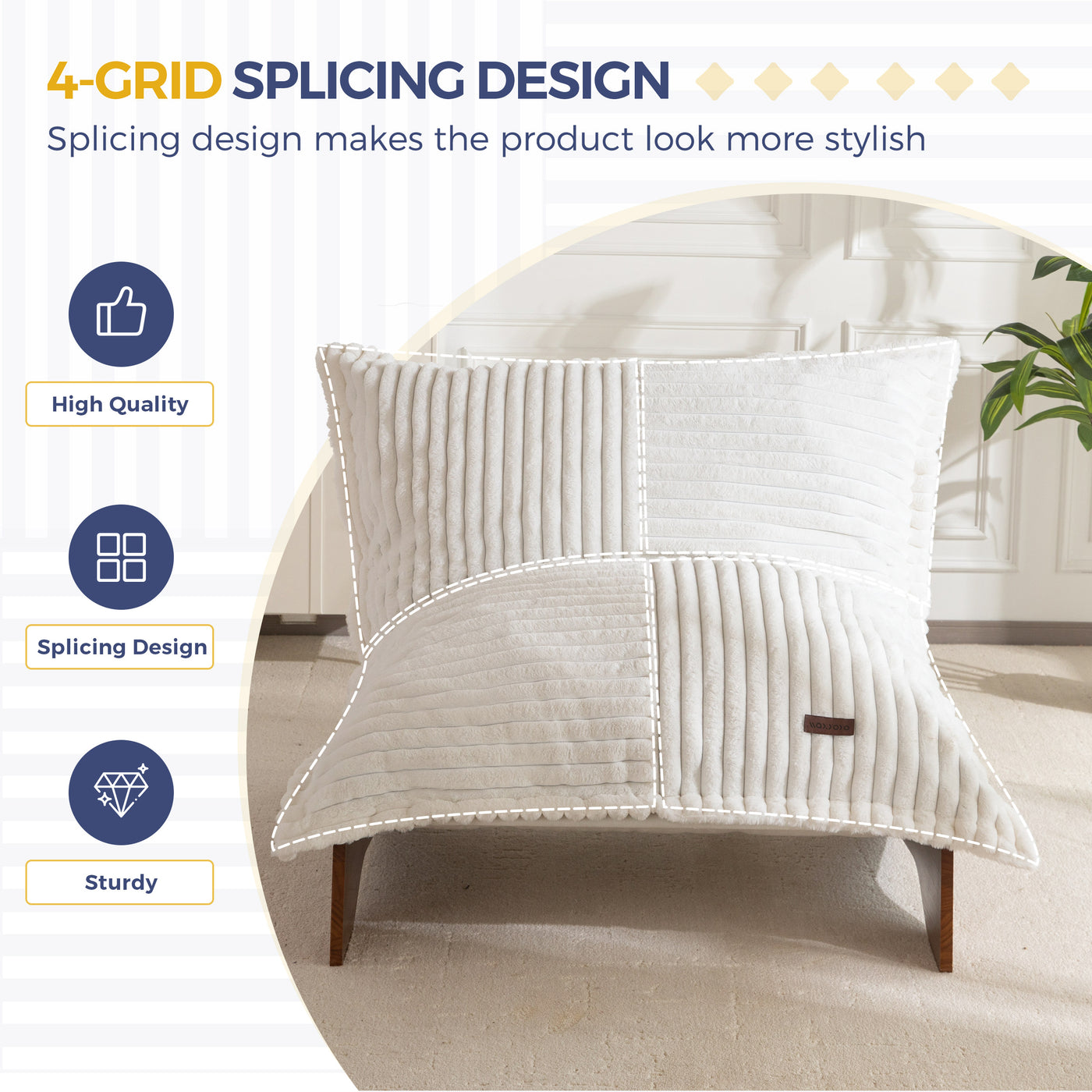 MAXYOYO Adjustable Living Room Chair, 3-Position Bean Bag Chair with Removable Cover, Upholstered Accent Chair with Frame, Soft Reclining Lounge for Bedroom, Apartment, Office