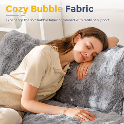 MAXYOYO 3 Seater Sofa for Living Room, Tufted Boneless Couch Bubbled Sofa Couch, Comfy Bean Bag Chair for Bedroom Apartment, No Assembly Needed