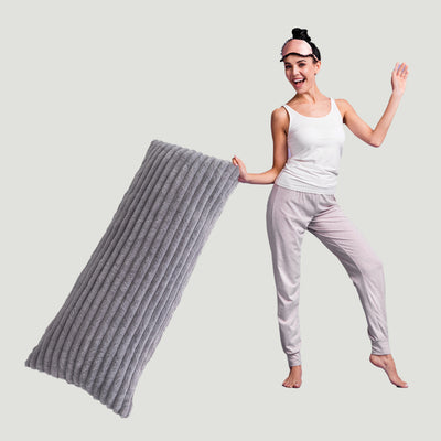 MAXYOYO Body Pillow, Ultra Striped Faux Fur Full Large Body Pillows Insert for Adults (20x54 inch, Grey)