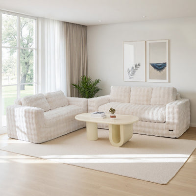 MAXYOYO 3-Seater Bubbled Bean Bag Chair – Tufted Boneless Couch for Living Room, No Assembly