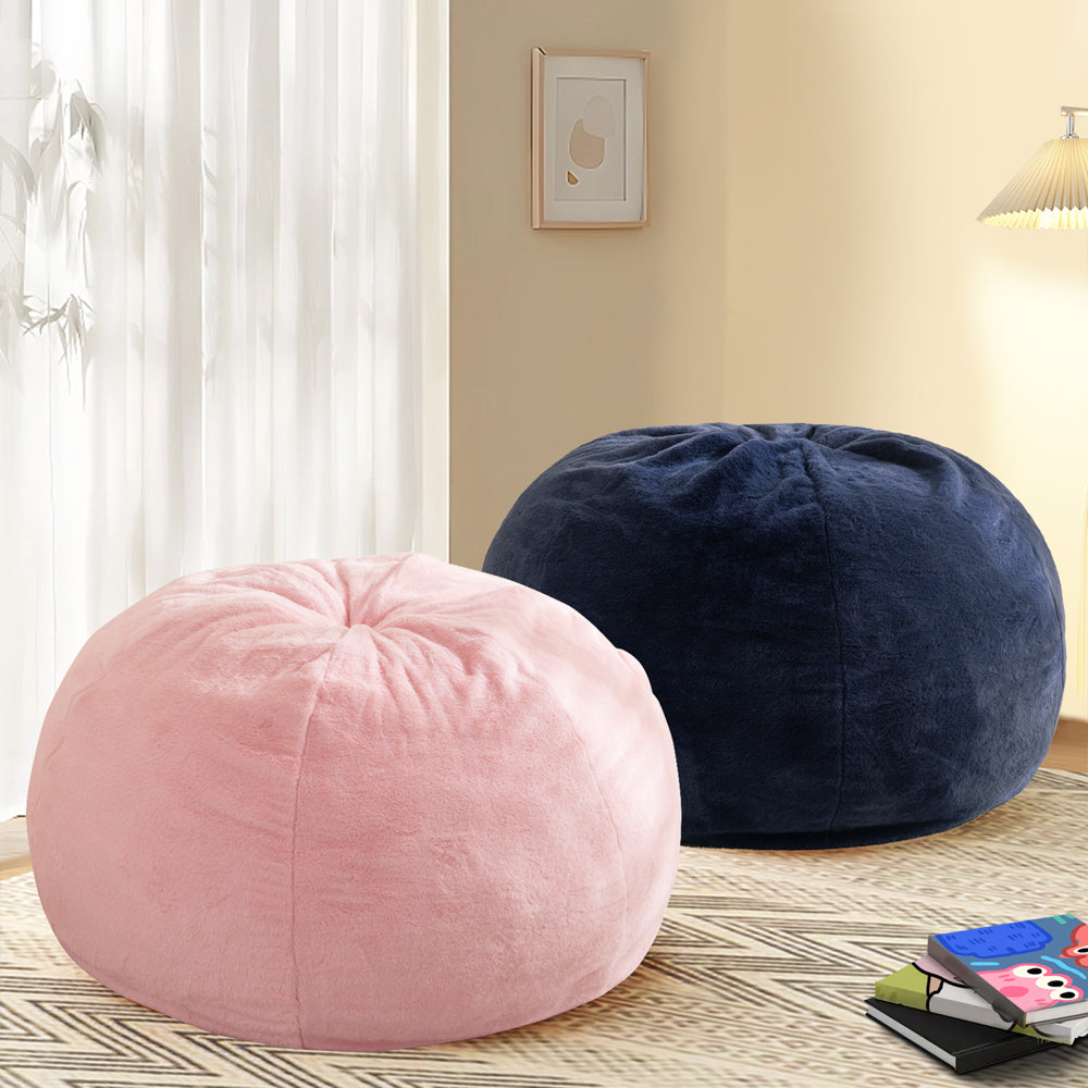 MAXYOYO 2-in-1 Kids Bean Bag Bed, Convertible Kids Bean Bag Chair to Bed, Floor Cushion (Blue)