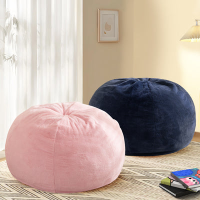 MAXYOYO 2-in-1 Kids Bean Bag Bed, Convertible Kids Bean Bag Chair to Bed, Floor Cushion (Blue)