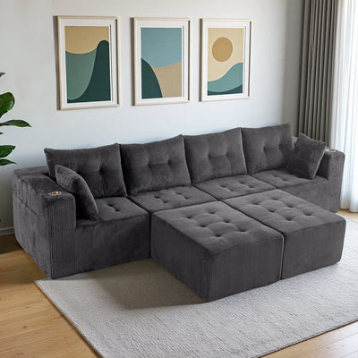 U Shaped Modular Sofa #color_grey