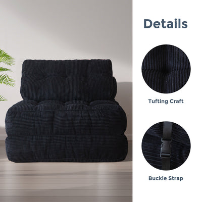 corduroy bean bag folding sofa#color_dark-grey