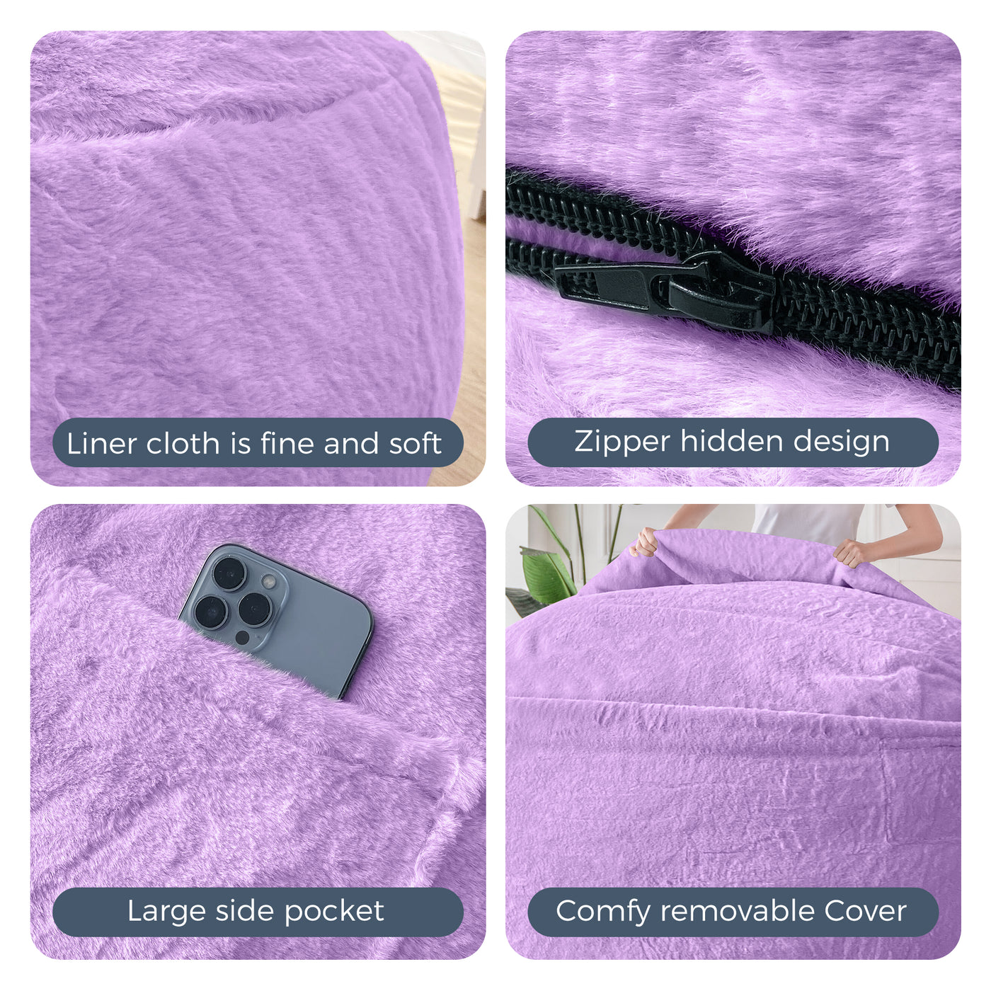 bean bag bed#color_purple