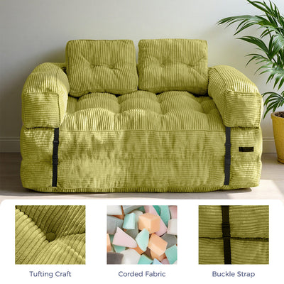 MAXYOYO Folding Sofa Bed with Armrest – 2-Seat Foldable Couch, Green