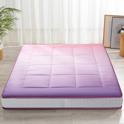MAXYOYO 6" Extra Thick Floor Futon Mattress, Square Quilted, Gradient Purple