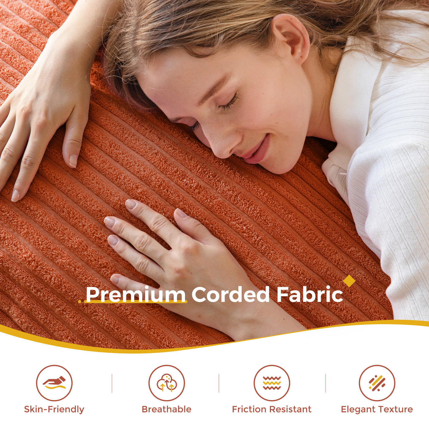 MAXYOYO Giant Bean Bag Chair with Pillow, 3 in 1 Convertible Bean Bag Bed for Adults with Washable Cover, Removable Floor Cushion Stuffed Floor Lounger for Living Room Bedroom, Orange